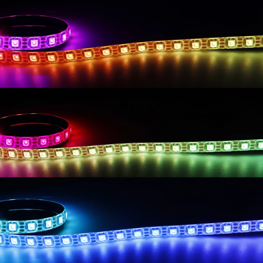 Imagem -05 - Fita Led Rgb Endereçável Individualmente Kit Controlador Usb Dc5v Ws2812b 14 Teclas 17 Teclas 21 Teclas 30 60 144leds por m