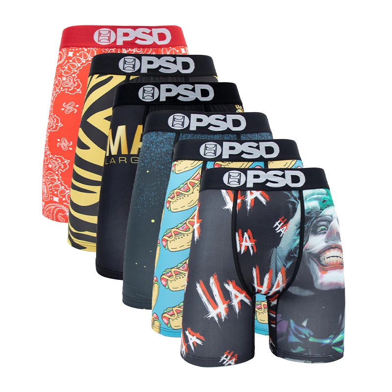 6Pcs Fashion Print Men Underwear Boxer Cueca Male Panty Lingerie Men Underpants Panty Boxershorts Sexy Boxers Briefs S-XXL