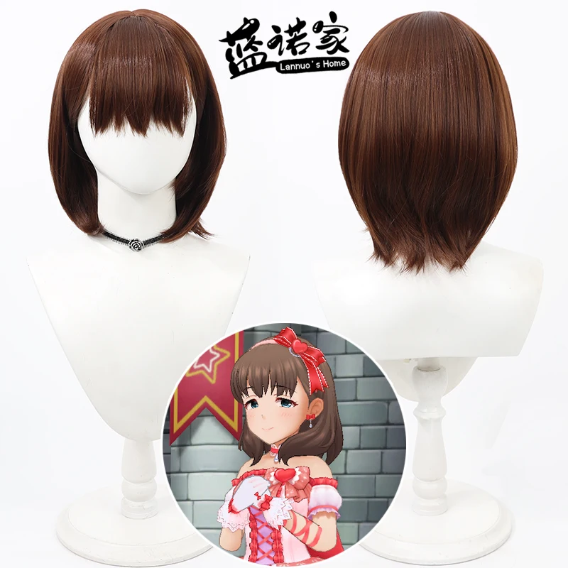 

Anime The Idolmaster Mayu Sakuma Cosplay Wig Halloween Carnival Party Props Synthetic Hair Heat Resistant Fiber + Wig Cap