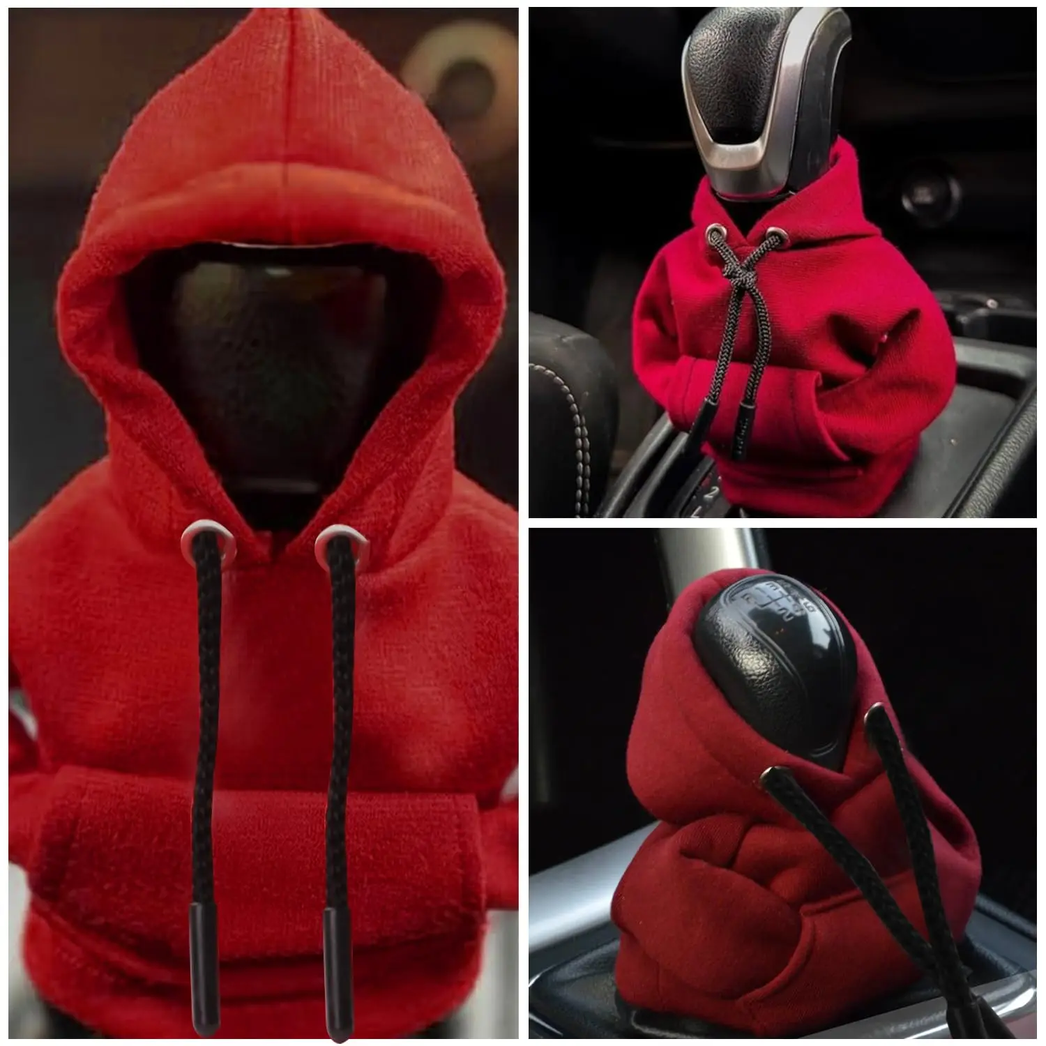 سيارة ذراع السرعة غطاء رافعة صغيرة هوديي هوديي الإبداعية رافعة تحول هوديي ذراع السرعة غطاء مقبض رافعة الملابس غطاء السيارة #2