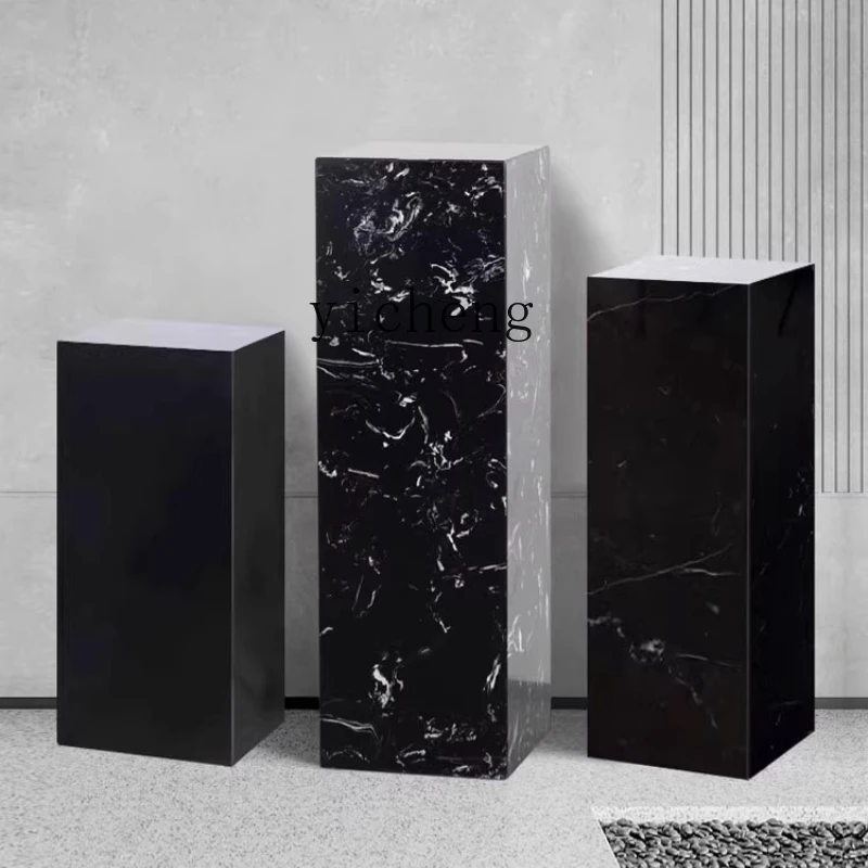 r5.13 marble base square stone pier entrance sculpture booth living room decorative flower stand sofa side table