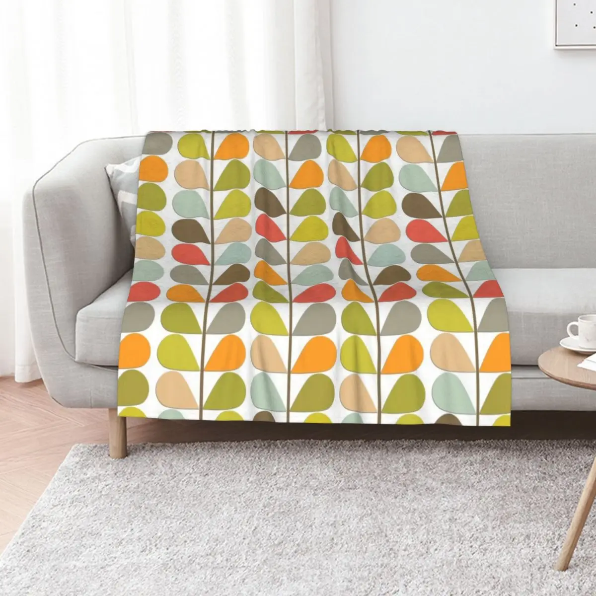 

Retro 60s Midcentury Modern Pattern Throw Blanket Bed Fashionable Decorative Sofas Sofas Thermal Blankets