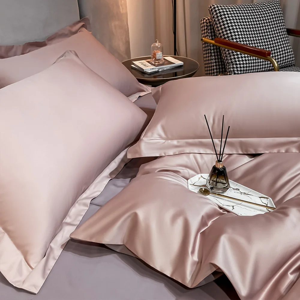 Grade A Long Staple Cotton Luxury High End 4 Piece Bedding Set 100 Percent Cotton Sheet Duvet Cover Fitted Sheet