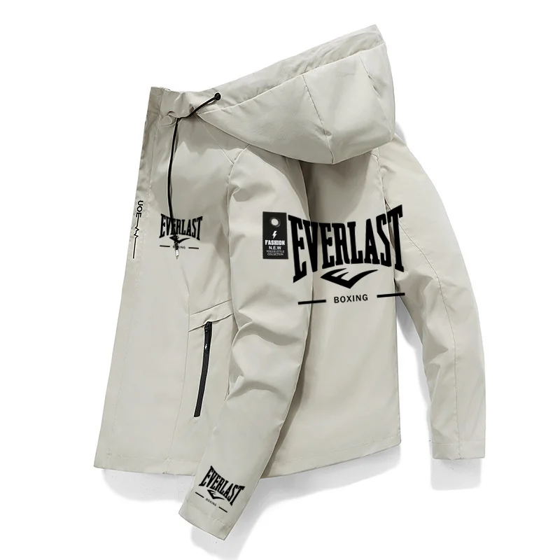 

EVERLAST BOXING Spring and Autumn New Men's Windproof Zipper Jacket, Casual High Quality Hooded Baseball Outdoor Sports Jacket