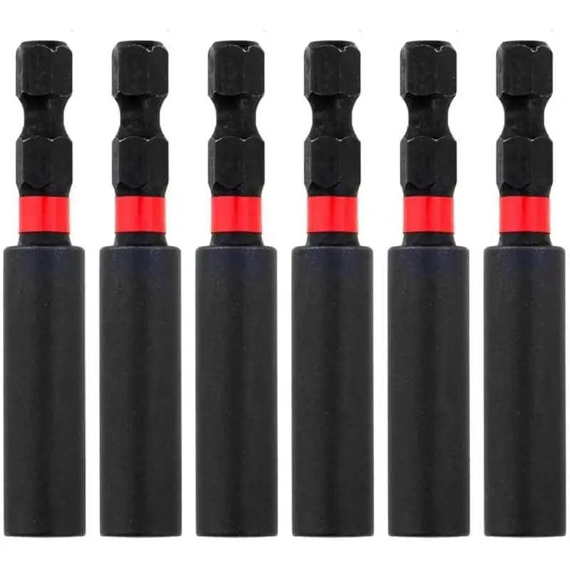 [HOT!】 Universal 6 Pcs 60Mm Magnetic Drill Bit Holder,1/4-Inch Hex Shank,Screwdriver Driver