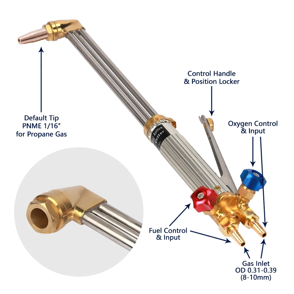 Professionele Gassnijbrander ANME Acetyleen PNME Propaan Nozzle Tip BSP NM250 Gas Metal Cutter Groothandel