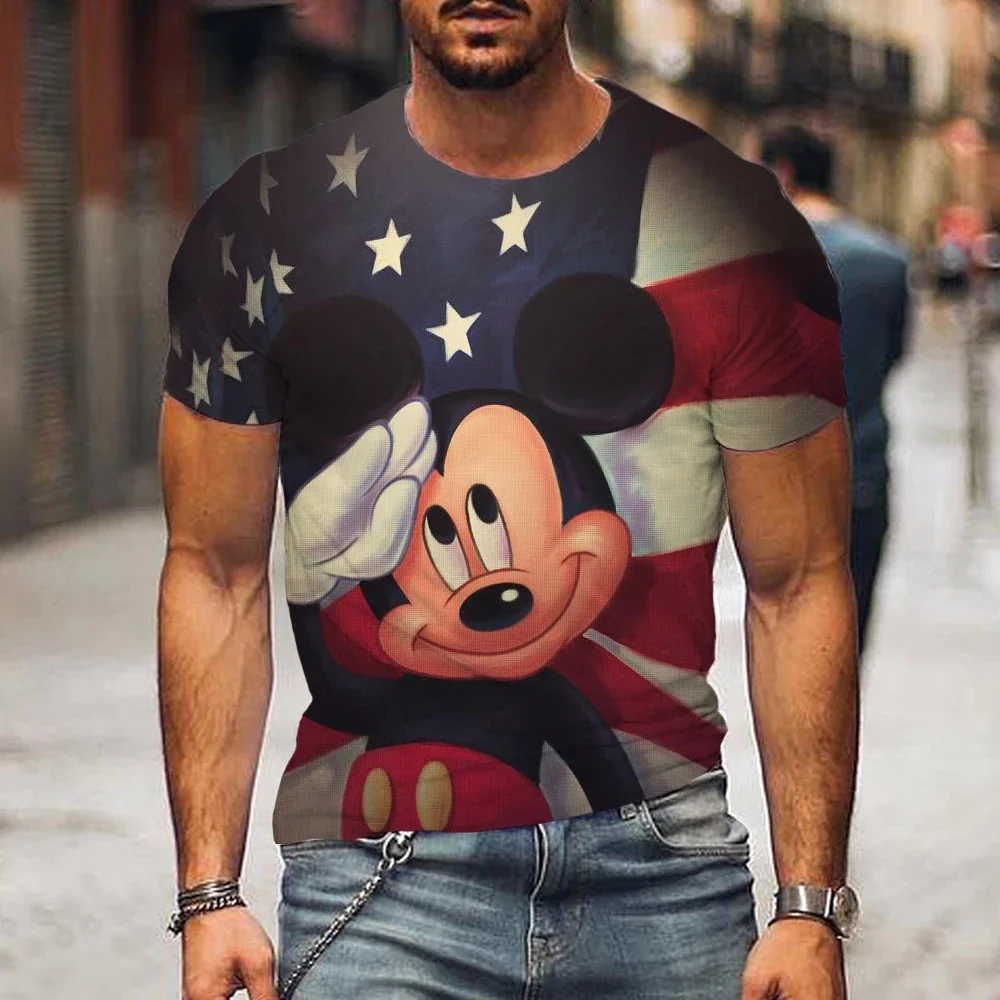 

2024 Disney Minnie Mickey Graphic Mouse T Shirt Kids Streetwear Short Sleeve Boys Girls Clothing T-shirt Tops