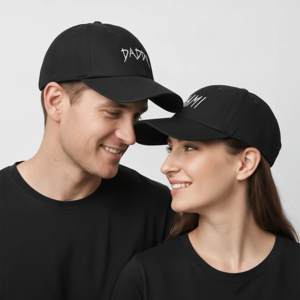 Retro Letter Embroidered DADDY MAMI Baseball Cap Adjustable Cotton Baseball Hats Casual Sunscreen Hats For Man Women
