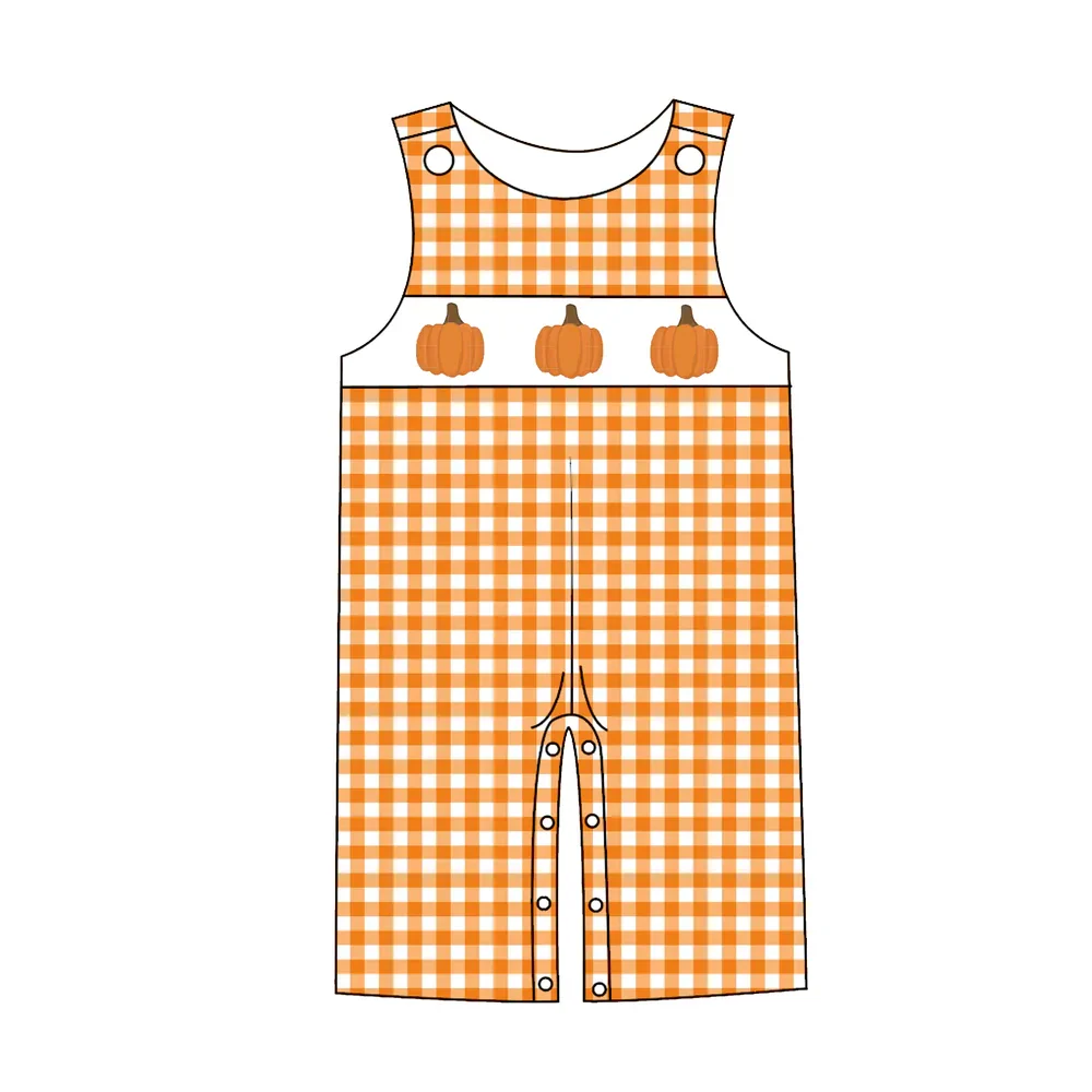 Boutique Thanksgiving Children's Clothing Short-Sleeve Jumpsuit Pumpkin Print Girl Dress Bubble Romper view 5