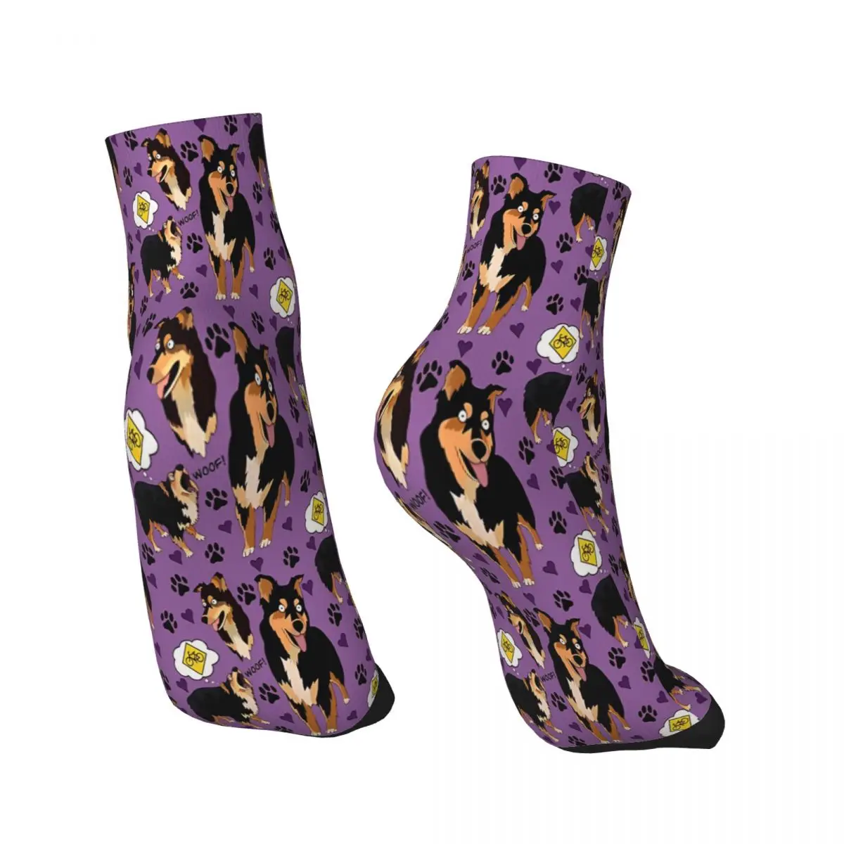 Maggie The Australian Shepherd Purple Ankle Socks Male Mens Women Summer Stockings Polyester