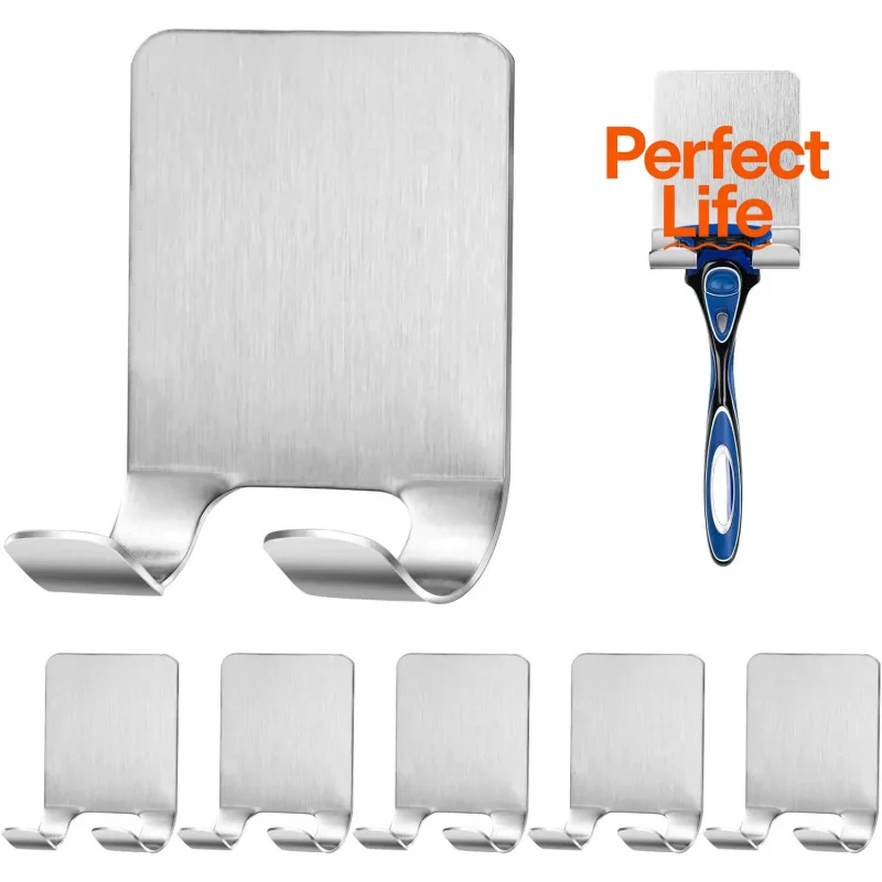 Bathroom Stainless Steel Razor Holder Storage Hook Wall Men Shaving Shaver Shelf Punch Free Razor Rack Accessories Organizat