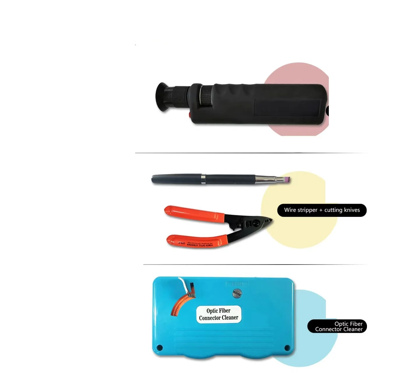 

Microscope Wire Stripper+ Cutting Knives Optical Fiber Connector Cleaner