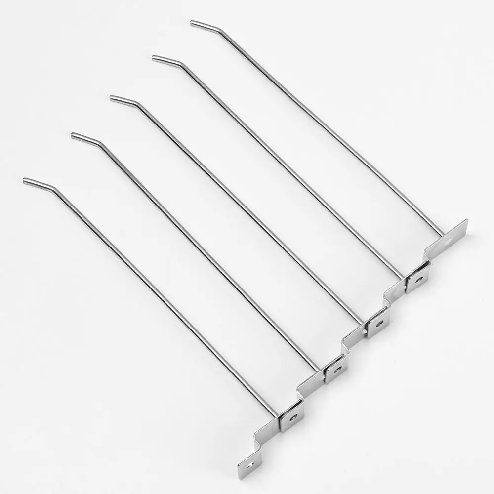 5Pcs Convenient Metal Holder Panel Hang Fits Storage Racks Goods Shelf Retail Shop Peg Display Hooks