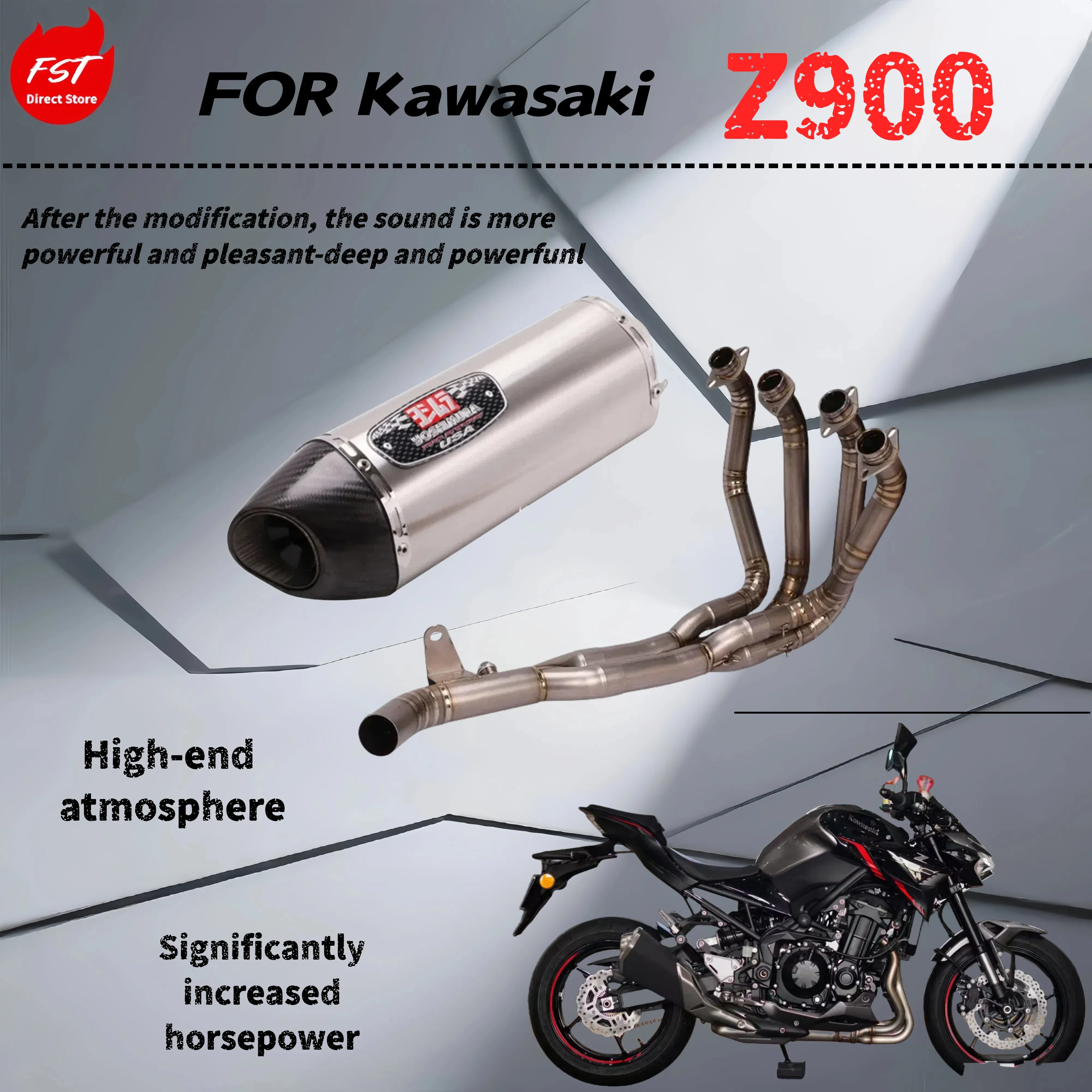 

For Kawasaki Z900-Modified multi-stage exhaust pipe-the sound is deep, thick and powerful