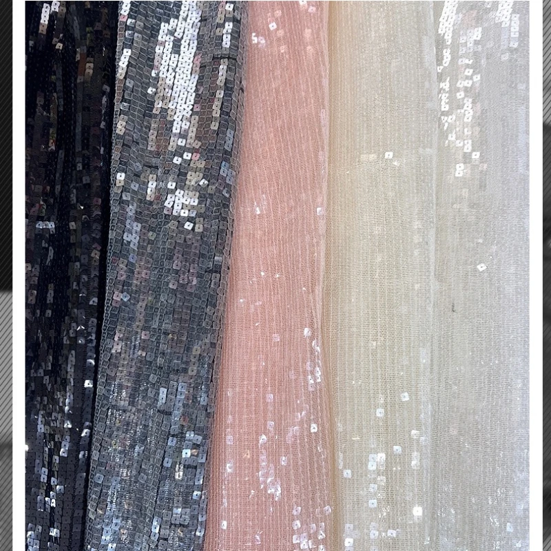 

1/3/5yard Embroidered Fabric Mesh Bright Sequins Skin-friendly Thin Gauze for Clothing Accessories and Children's Wear
