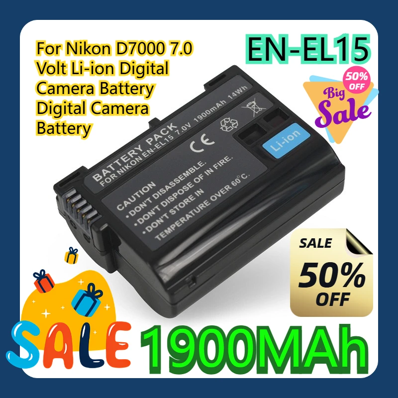 

For Nikon D7000 (1900 MAh) EN-EL15 7.0 Volt Li-ion Digital Camera Battery Digital Camera Battery Replacement