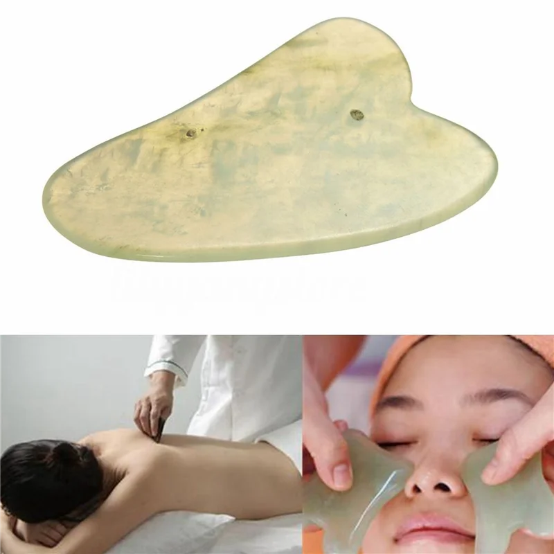 

AA20-3Pcs Gua Sha Facial Massage Chinese Medicine Natural Jade Board Scraping Tool