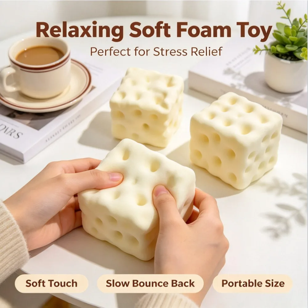 Handmade Coconut Oil Cheese Moldable Squishy Blind Box Non-Rebound Pinch Stress Relief Fidget Toy Decompression Plastic Ball