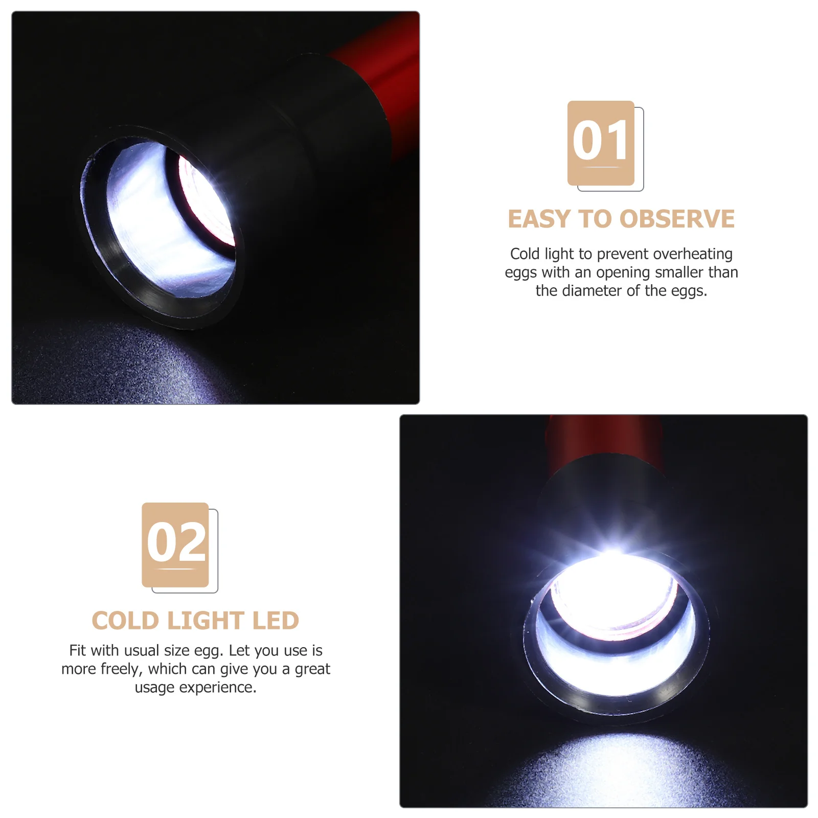 

Professional Handheld Egg Candler for Farm Use Efficient Cold Light for Embryo Development Check Compatible with Chicken Quail