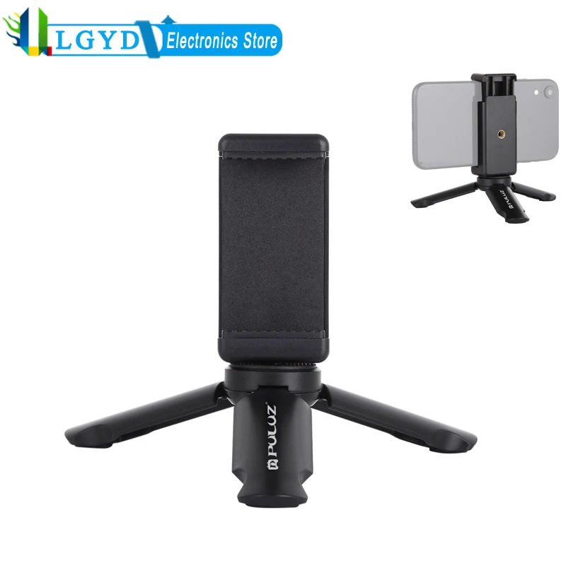 

Универсальный держатель PULUZ с зажимом для телефона, пластиковый мини-штатив для iPhone, Galaxy, Huawei, Xiaomi, Google и других, диапазон зажимов: 5-8 см