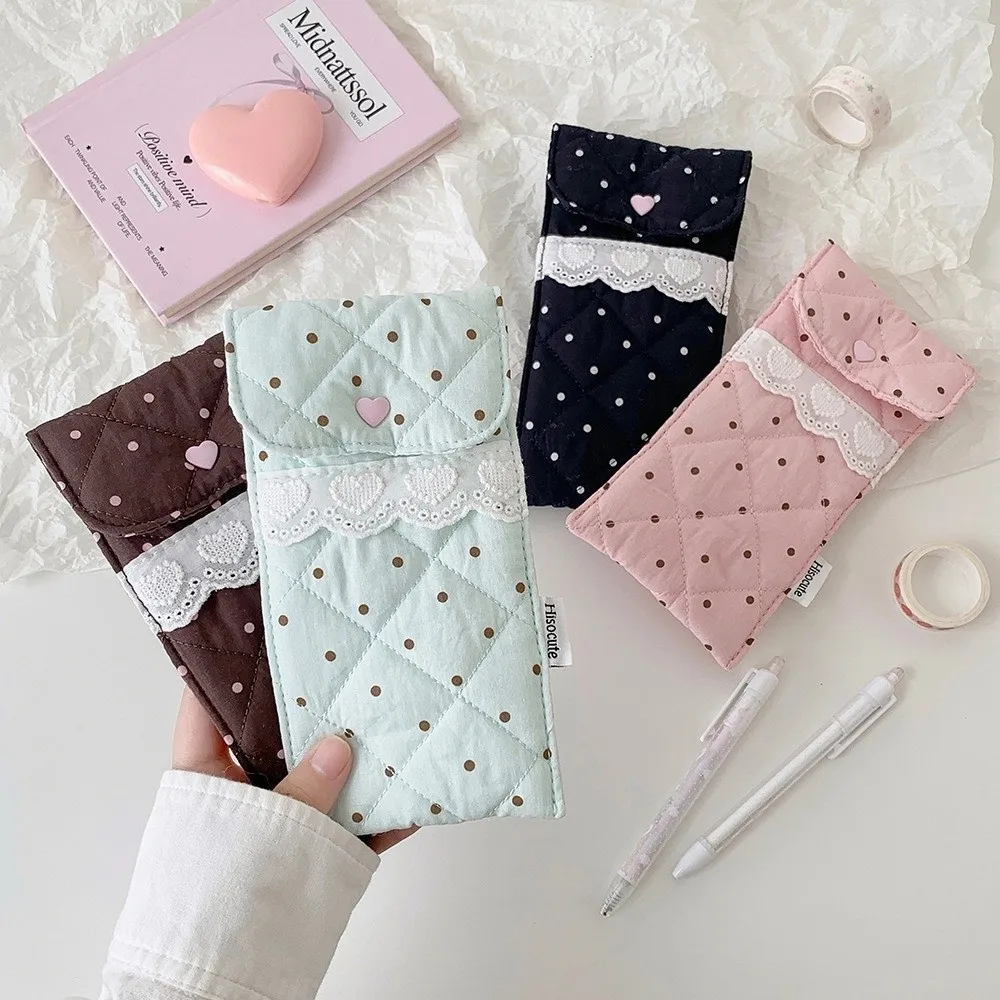 Pencil Pouch Y2k Dots Pencil Case Desktop Storage Large Capacity Korean Style Pen Bag Stationery Multi-functional