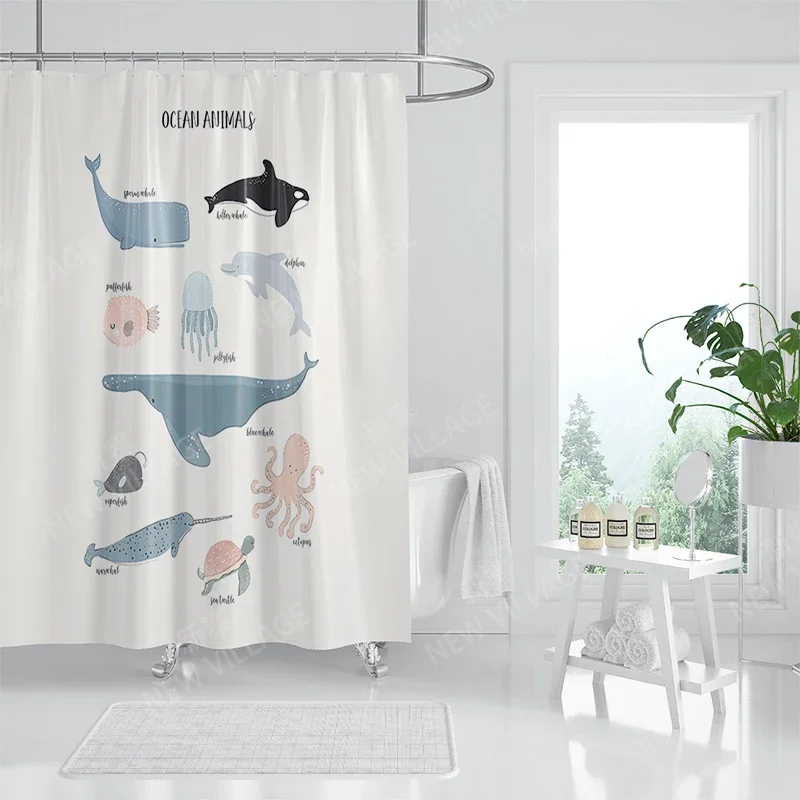 Waterproof fabric shower curtains Bathroom curtain accessories 180x200 Bath curtain for shower 240*200 nordic boho decoration