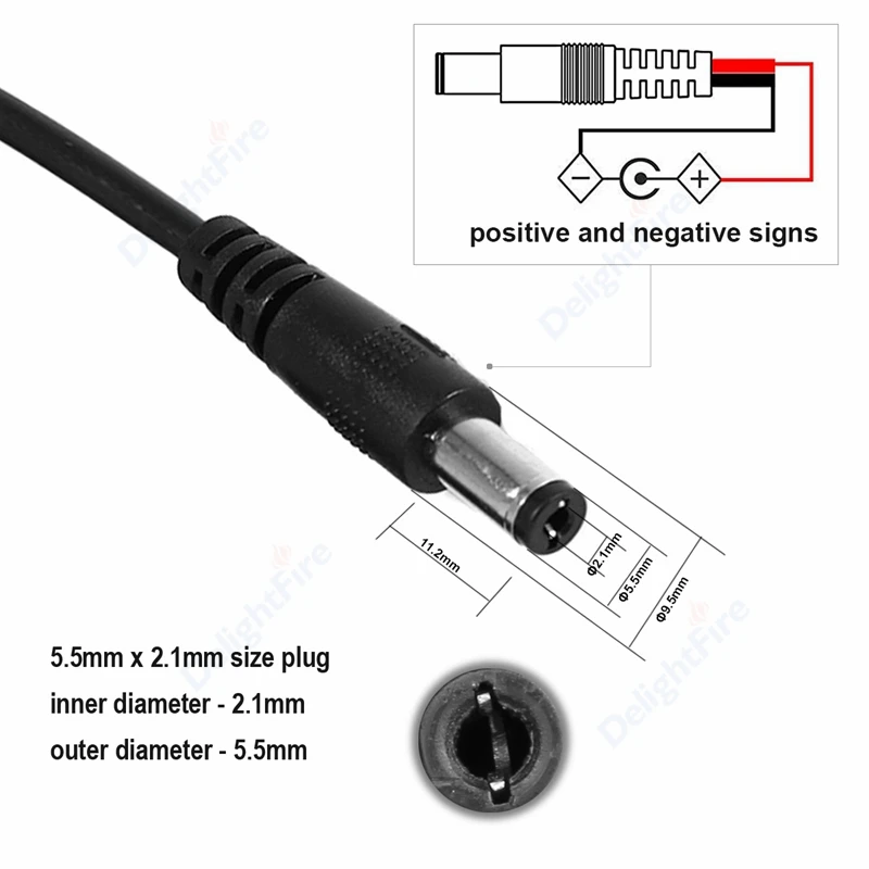 5.5mm*2.1mm DC 1 To 2 3 4 5 Way Power Splitter Cable Jack Connector Female Male Y Cable For LED Strip Power Adapter CCTV Camera