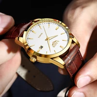 Reloj LIGE de cuero marrón a la moda para hombre, relojes de pulsera deportivos militares de cuarzo para hombre, cronógrafo informal resistente al agua, relojes masculinos