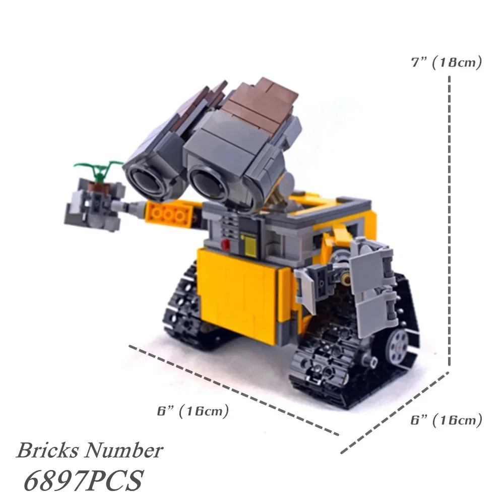 WALL E Pixar 귀여운 RC 로봇 Wall-E 드로이드 만화 피규어 모델 빌딩 블록 브릭, DIY 장난감 선물, 아이, 687 개