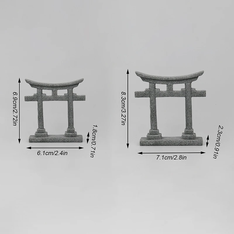 NEW Torii Gate Japanese Aquarium Decor Miniature Ornament Garden Shrine Shinto Landscape Sandstone Micro Decoration Simulation view 6