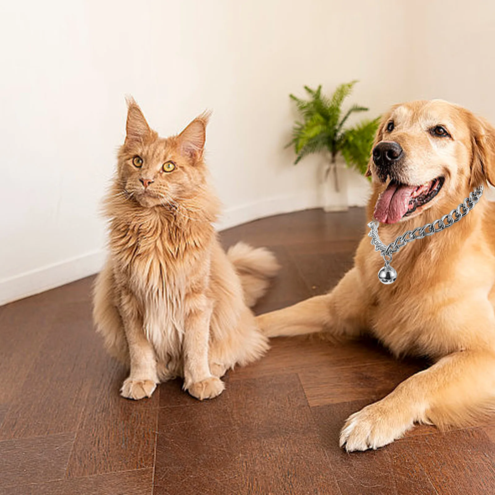 

Aluminum Alloy Cat Collar with Bell Adjustable Pet Dog Kitten Neck Strap Stylish Metal Collar for Everyday Wear