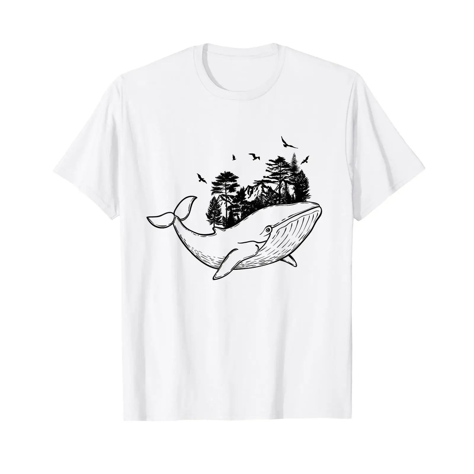 Save the Earth Environment Nature Protection with Whale environmental T shirt vintage Washed Casual Stretched Versatile Soft