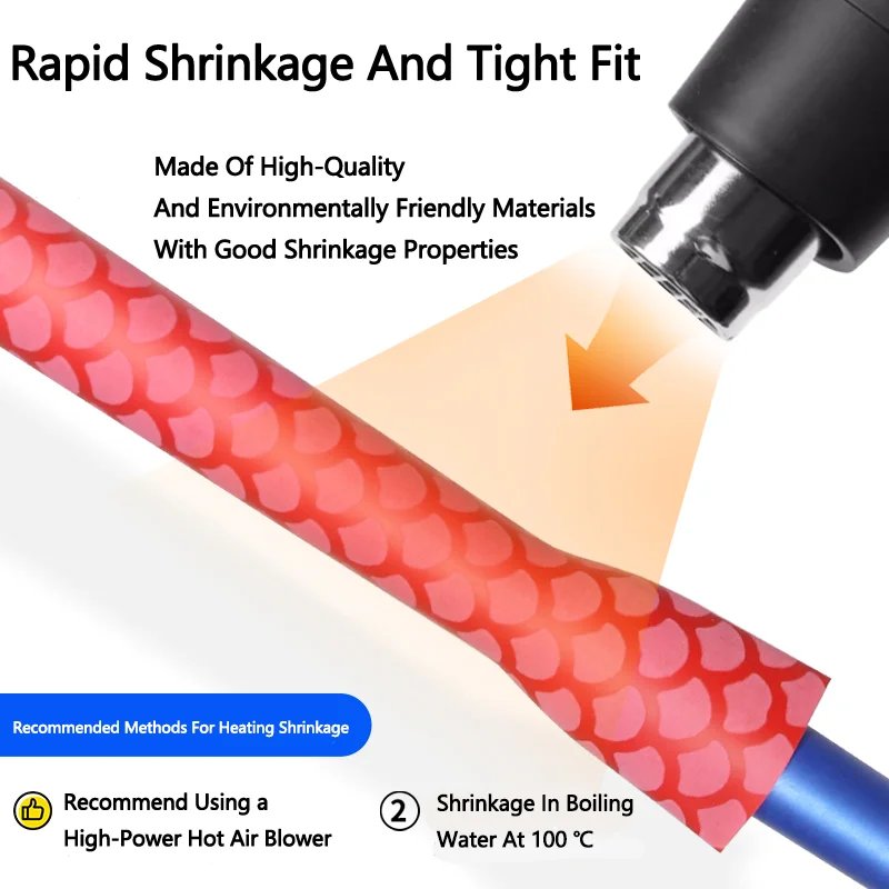 

New Non-slip Heat Shrink Tube Waterproof Cover Insulated Wrap Protector for Fishing Rod 1/2/5pcs 15 18 20 22 25 28 30 35 40 45mm