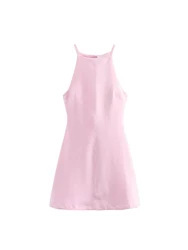 Women Summer Sexy Strap Dress 2024 Fashion Sweet Solid Off shoulder Female Elegant Street Mini A-Line Dresses Clothing