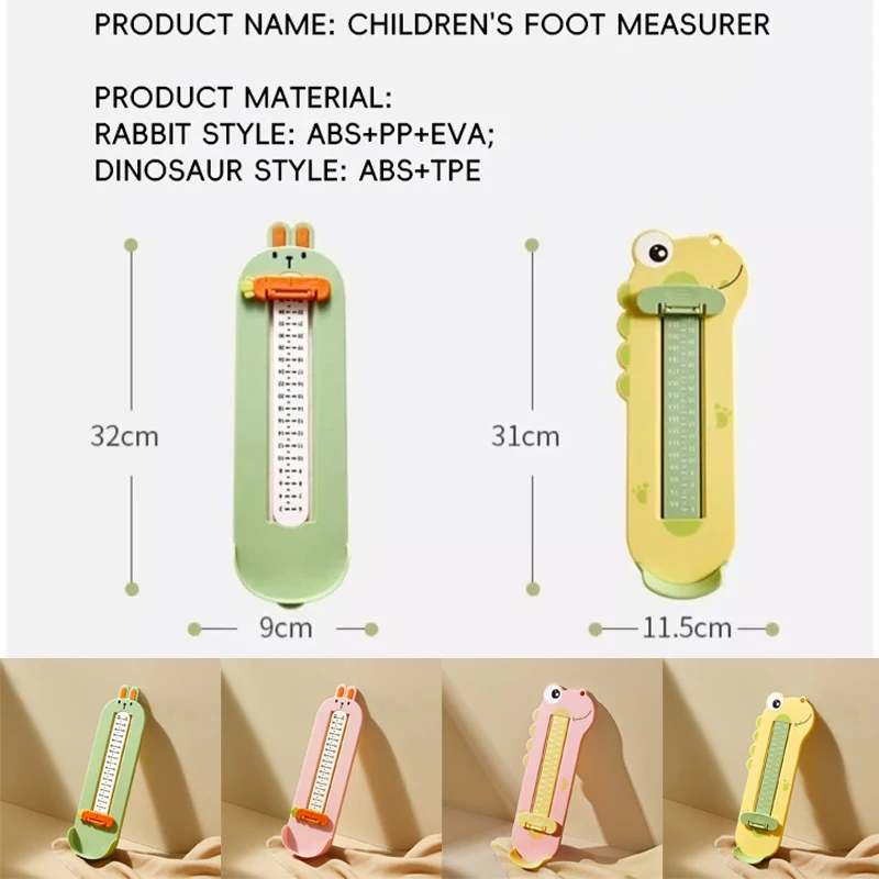 Foot Measurement Device for Kids Foot Length Measure Gauge Shoe Sizer Measuring for Infants Toddler Shoes Size Measuring Ruler