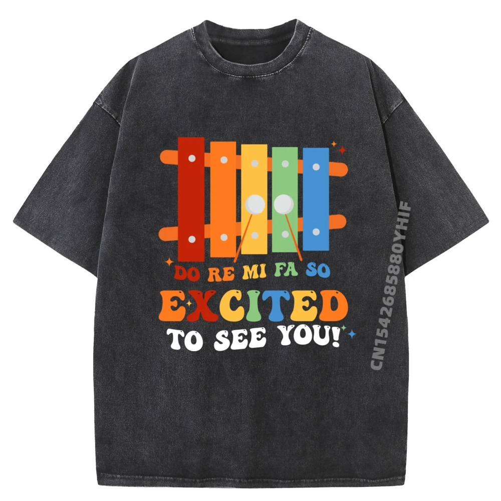 

Do Re Mi Fa So Excited To See You Music Teacher Big And Tall T Shirts Men Classic Washed Short Sleeve Tee