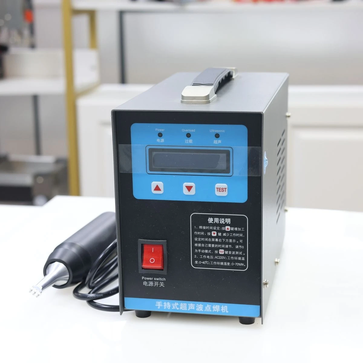 KL-2807 35KHZ 초음파 닭 분뇨 컨베이어 벨트 스폿 용접기, PP, PVC, ABS 초음파 스폿 용접기