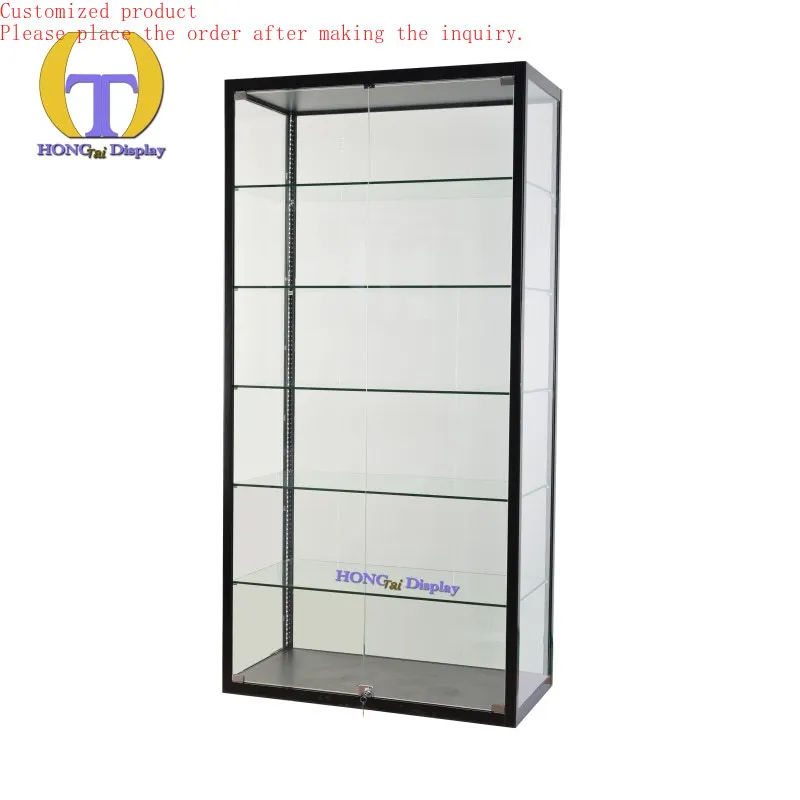 

Custom.Multipurpose Glass Showcase Smoke Shop Kiosk Display Glass Higher Stand Glass Kiosk Dustproof Full-Field High Cabinet
