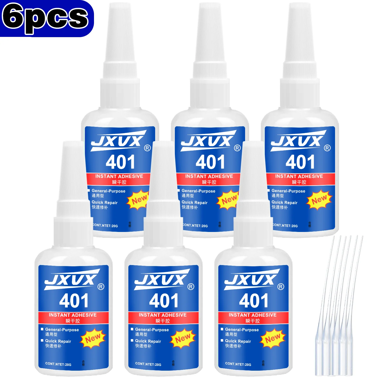 401 Super Glue Extra Forte – Professioneller, schnell trocknender, dickflüssiger Cyanacrylat-Klebstoff, transparent, geruchsneutral, für Leder, Gummi, Holz und Metall, langlebige Verklebung,