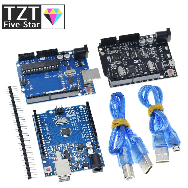 Чип TZT UNO R3 ATMEGA16U2 / UNO + WiFi R3, чип CH340G для Arduino UNO R3, макетная плата WeMos ESP8266, оригинал