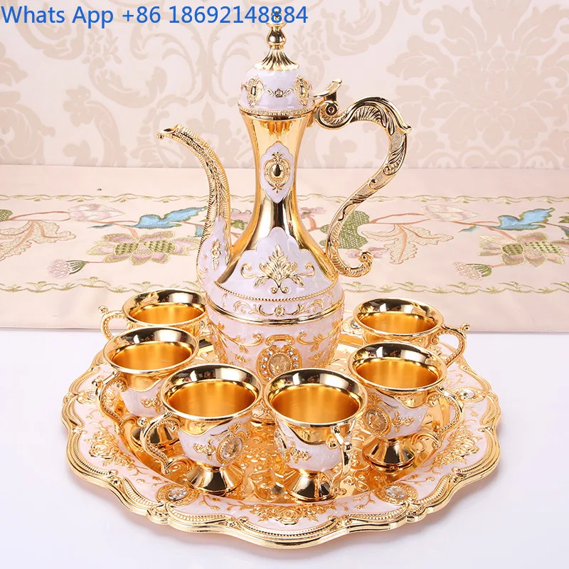 

Liquor Cup Divider Household Small Wine Cup Wine Set European Style Metal Wine Pot High-end Ornament Wedding Gift