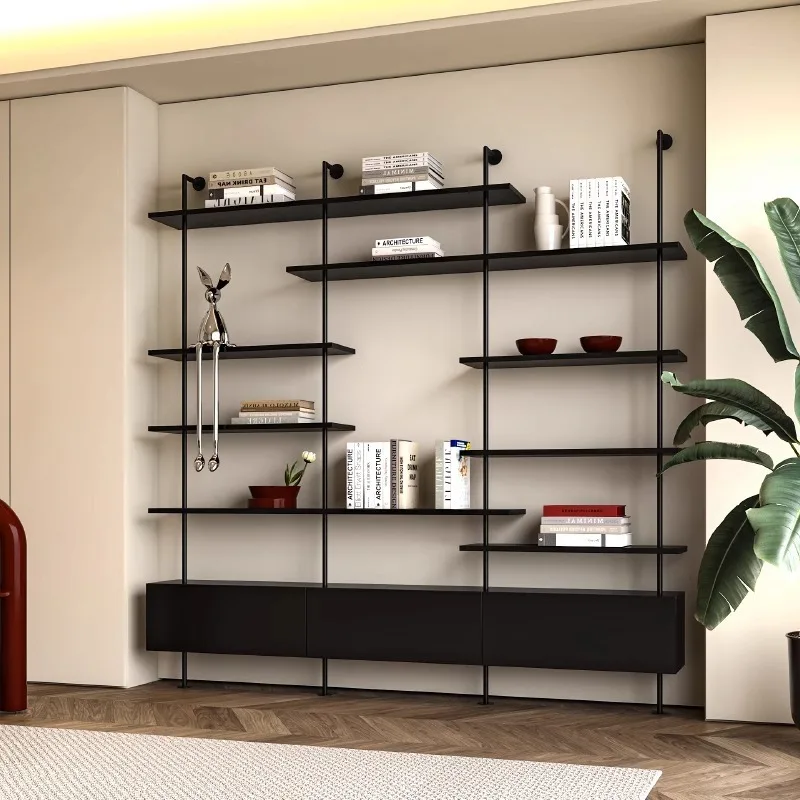 

Bookshelf baffle display stand antique living room display wrought iron shelf