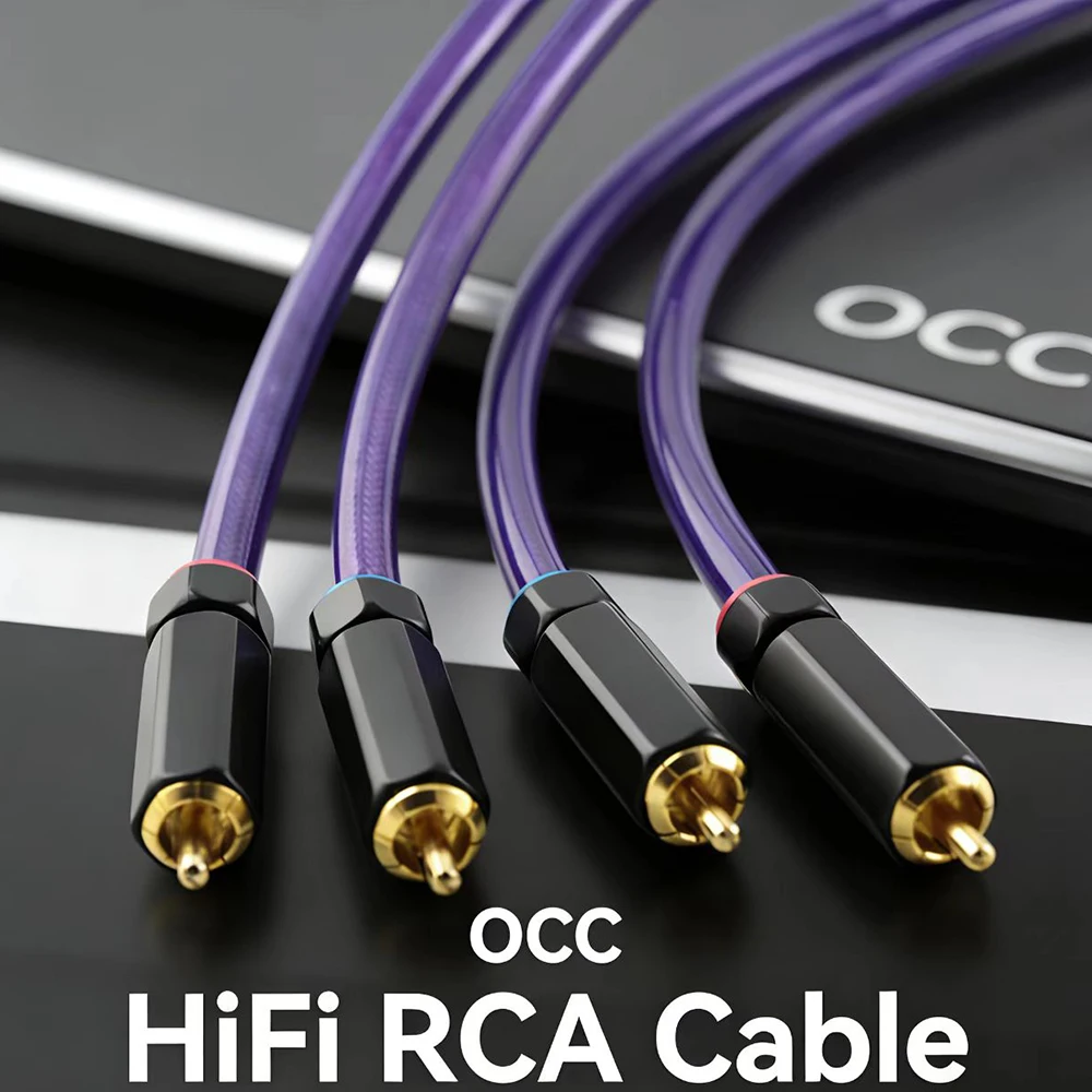 High Quality Audiocrast HI-End Silver Plated RCA Cable Hi-end CD Amplifier Interconnect 2RCA to 2RCA Male Audio Cable