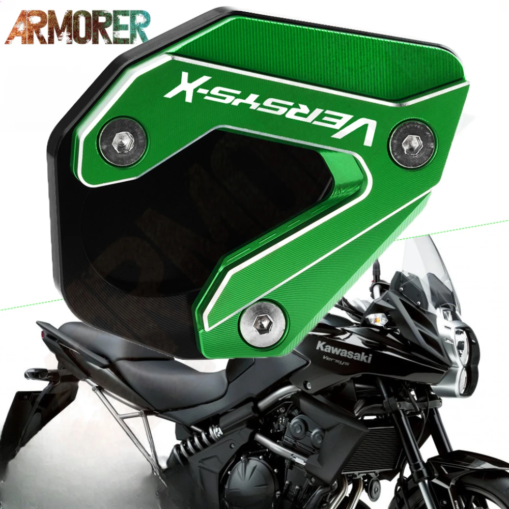 

Motorcycle Accessories Side Stand Enlarge Kickstand Enlarge Plate Pad For Kawasaki VERSYS-X 300 VERSYSX 300 VERSYS X300 X 300