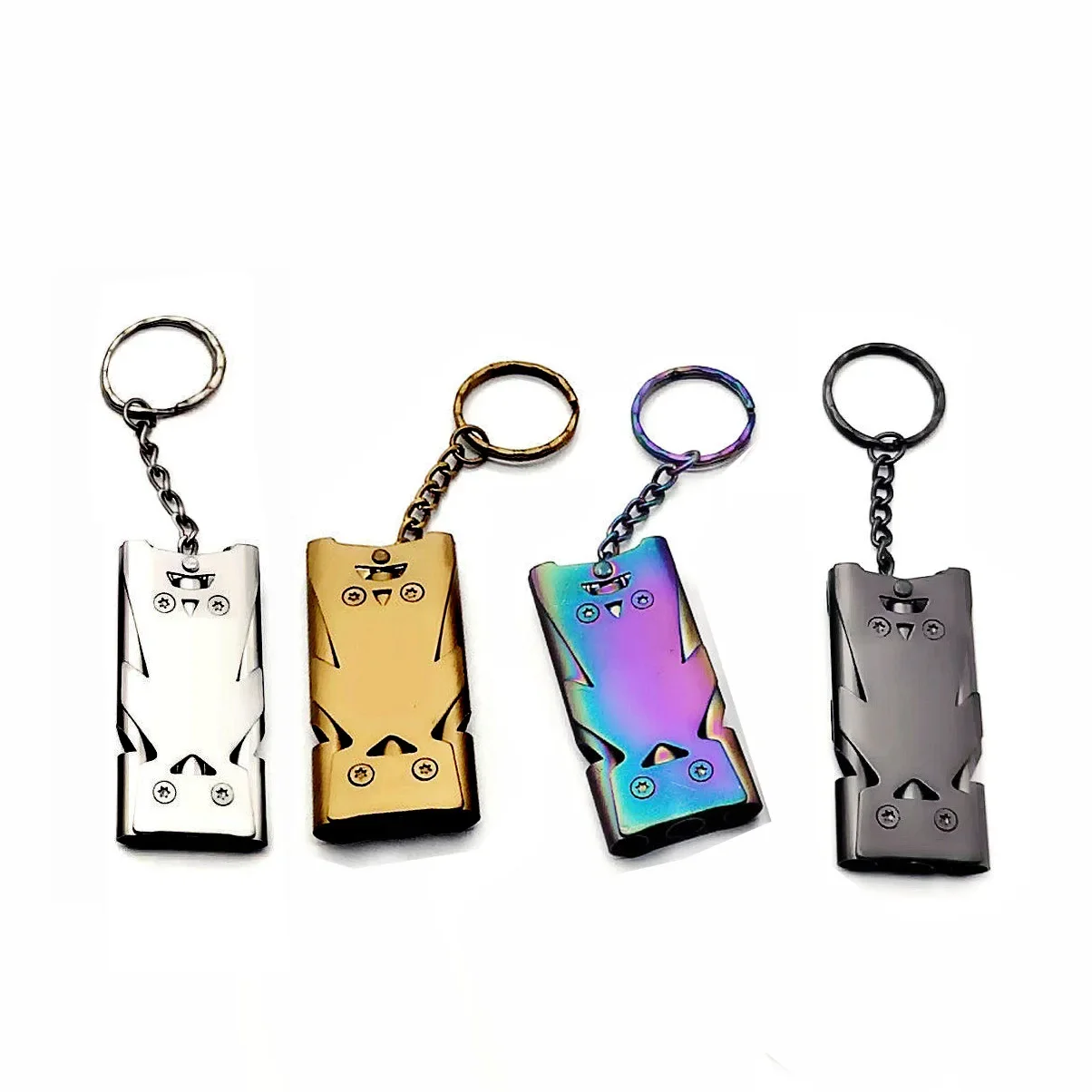 Double Pipe Whistle Pendant Keychain High Decibel Portable Outdoor Survival Emergency Camping Tool Multifunction Whistle 1PC