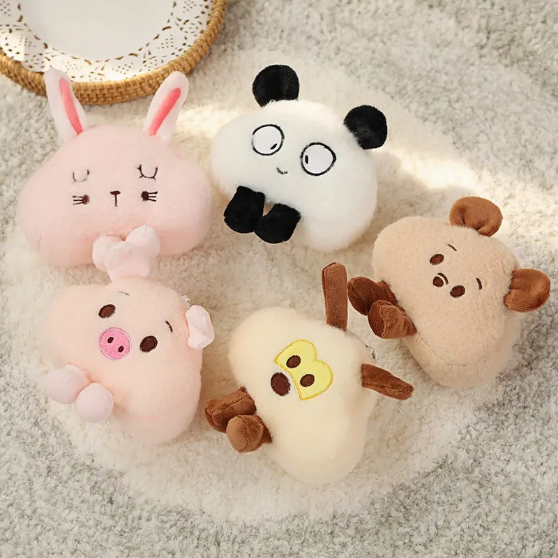 

14CM Panda Stuffed Plush Animal Pendant Keychain Doll Stroller Toys For Children Kids Small Mini Plush Toys Baby Xmas Gift