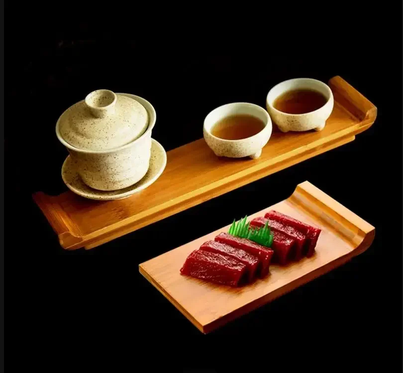 

Bamboo Tray Sushi Plate Dinner Plate Tea Trays Sushi Dish Rectangular Storage Tray Dessert Plates Bowl Cake Pan Refreshment Tray
