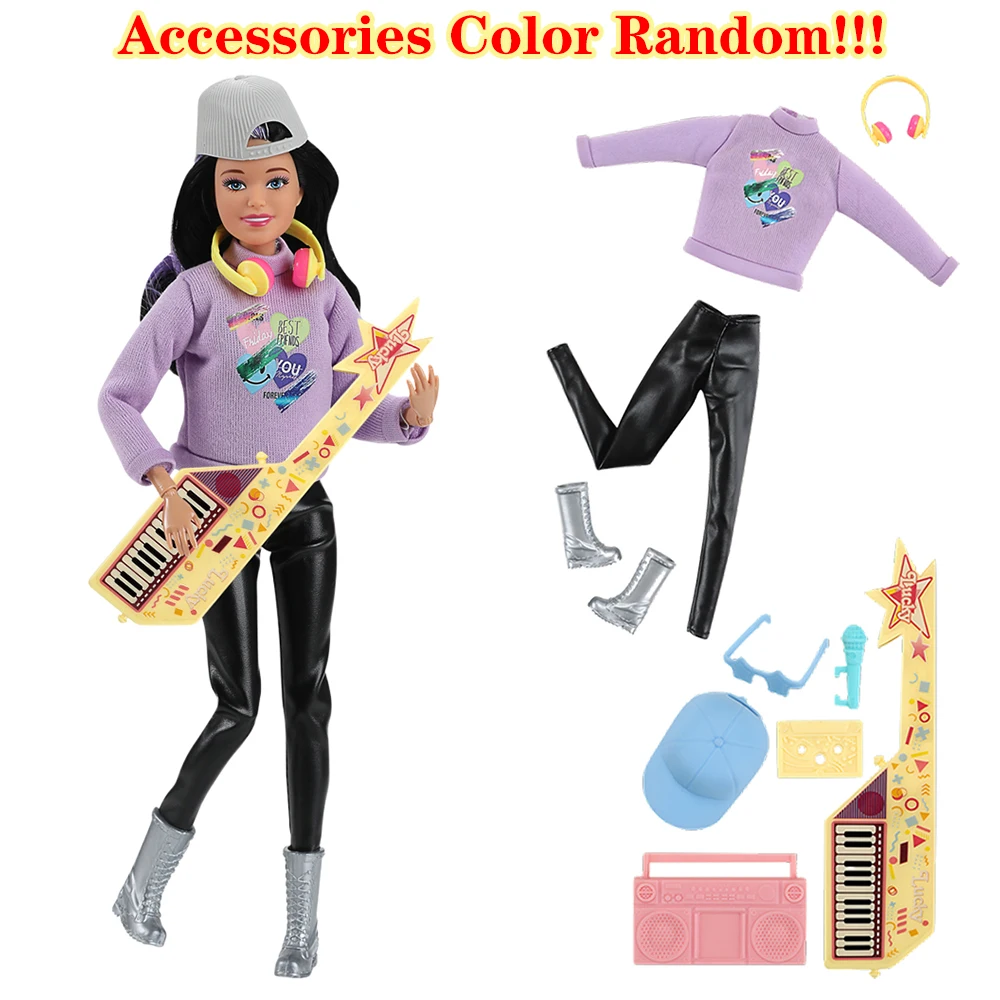 NK 1 Set Randomly Dolls Accessories Suit Set For Barbie Clothes For Ken Doll Clothes Music Party Dolls Toys JJ