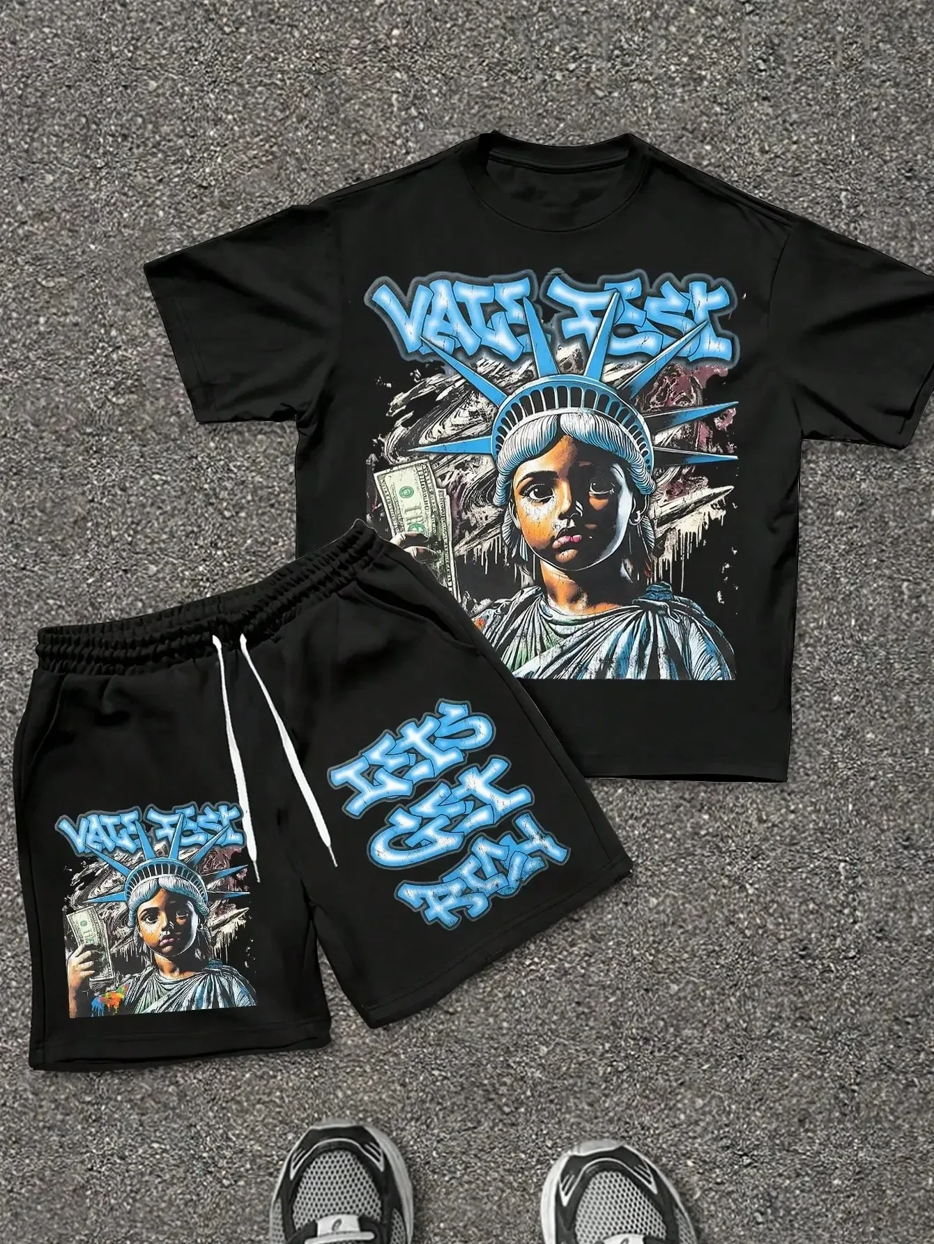

2026 Summer New Men's Suit with 3D Print Breathable Lightweight and Comfortable for Roller Skating Hip-Hop Style Men's Clothing