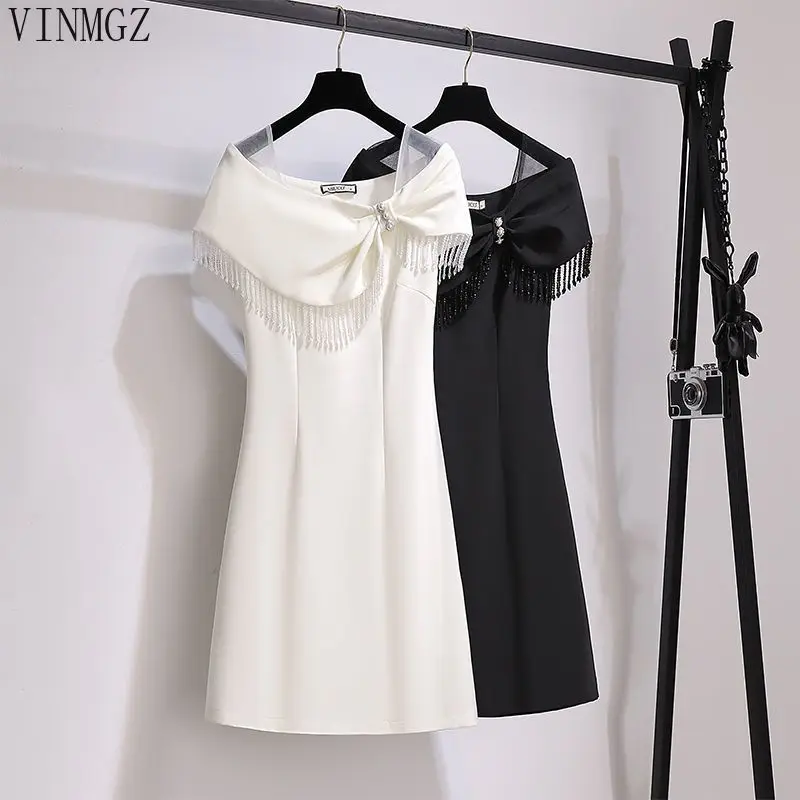 

women's summer skirt women's 2025 new sweet and spicy design French off-the-shoulder waist dress trend